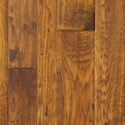 Image of Caramel Handscraped Multi-Width Hickory Flooring